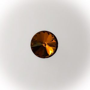 Glass rivoli 18mm, Smoky topaz