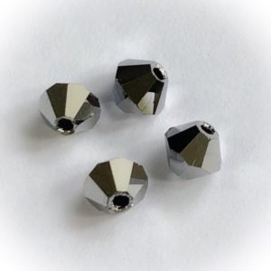 Preciosa 4mm bicone Light hematite, 30kpl