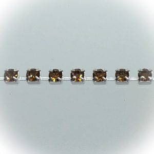 Preciosa cup chain SS12 3.2mm, Smoky topaz 10cm