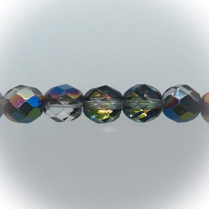 Czech fire-polished 8mm round, Vitrail medium