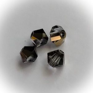 Preciosa 4mm bicone Crystal Starlight gold, 30pcs