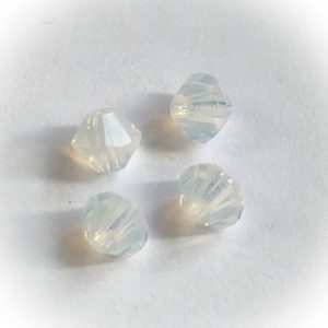 Preciosa 6mm bicone White opal, 20kpl