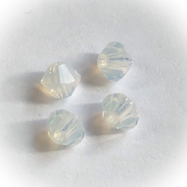 Preciosa 6mm bicone White opal, 20pcs