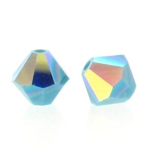 Swarovski 4mm bicone, Turquoise AB