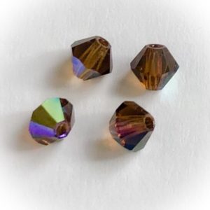 Preciosa 6mm bicone Smoke topaz AB, 20kpl
