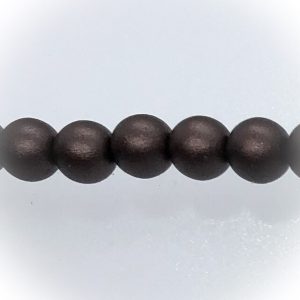 Czech glass pearl round 6mm matte brown, 66pcs