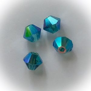 Preciosa 4mm bicone Indicolite ABx2, 24pcs