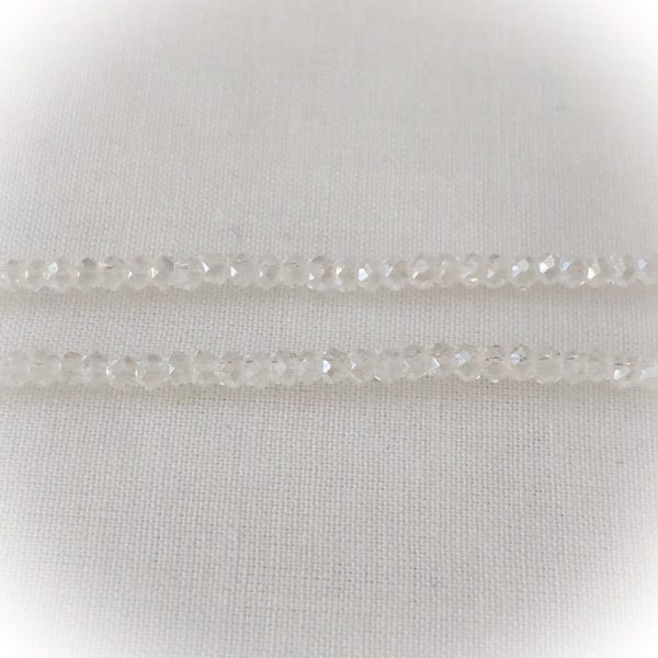 Fasettihelmi rondelli 2x1.5mm Hohtava kirkas, n.195kpl