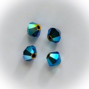 Preciosa 4mm bicone Jet AB 2x, 24pcs