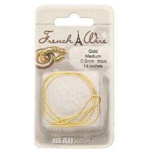 Gold plated French wire 0.9mm, 35cm