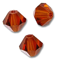 Swarovski 8mm bicone Indian red, 2pcs