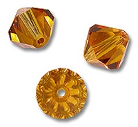 Swarovski 6mm bicone, Topaz