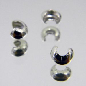 Silver plated crimp cover 4mm, 20pcs