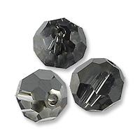 Swarovski 8mm round Crystal silver night, 2pcs