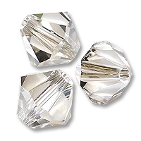 Swarovski 4mm bicone, Crystal silver shade