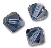 Swarovski 4mm bicone, Montana blue