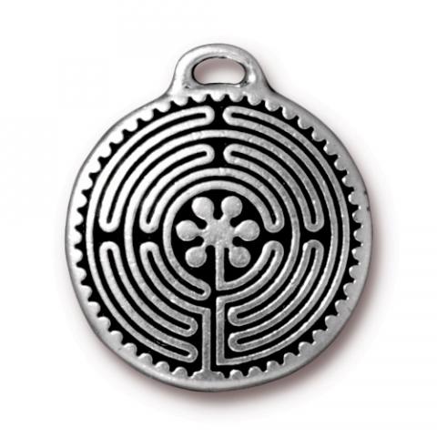 TierraCast® Labyrinth riipus 26.5x24mm, hopeoitu