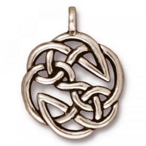 TierraCast® Open knot pendant 29x23mm, silver plated