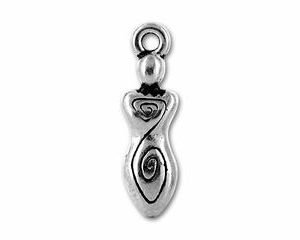 TierraCast® Spiral goddess drop 20x5.5mm, silver plated