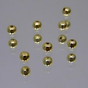 Gold plated smooth round 2.5mm, 48pcs