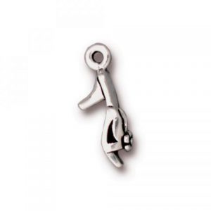 TierraCast® Princess slipper drop 18.5 x4.5mm, silver plated