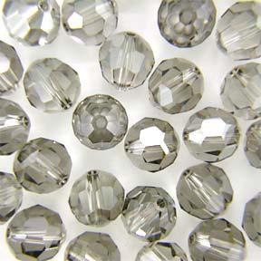 Swarovski 8mm round Crystal satin, 2pcs