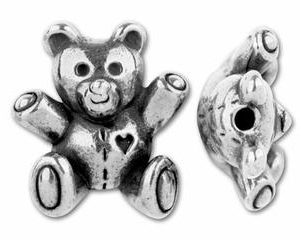 TierraCast® Nalle helmi 14x12.5mm, hopeoitu