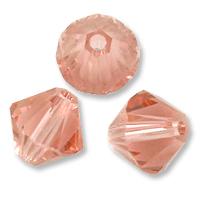 Swarovski 6mm bicone, Rose peach