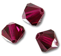 Swarovski 4mm bicone, Ruby
