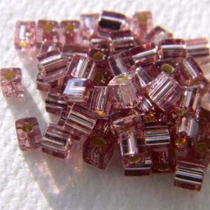 SB4.012 - Miyuki 4mm square, silver lined amethyst 15g