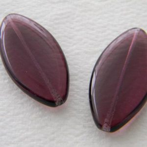 Pitkä litteä ovaali 35.5x19mm Ametisti, 4kpl