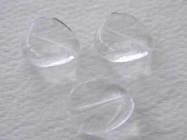 Litteä aalto ovaali 16x14mm Kirkas, 10kpl