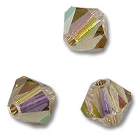 Swarovski 4mm bicone, Light colorado topaz AB
