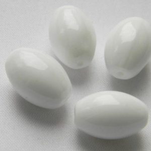 Riisihelmi 15x10mm Valkoinen, 8kpl