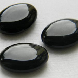 Litteä ovaali 20x14mm Musta, 7kpl