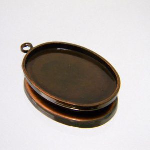 Antique copper pendant base 25x18mm