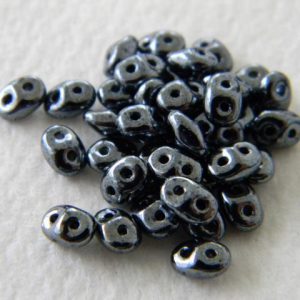 Superduo 2.5x5mm Jet hematite 12g