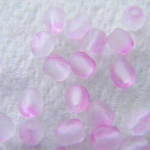 Pyöreä fasettihelmi 4mm Matte pink, 50kpl