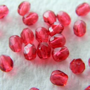 Pyöreä fasettihelmi 4mm Indian red, 50kpl