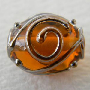 Lamppulasi helmi 16x11mm Topaasi