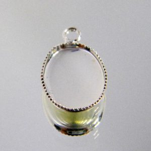 Silver plated oval pendant base 14x10mm