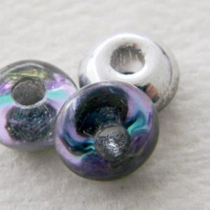 Suurireikäinen Tsekki lasi rondelli 11mm Vitrail light, 8kpl