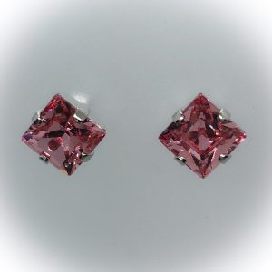 Rhodium plated 8mm, Swarovski Light rose