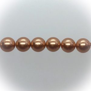 Helmiäislasihelmi Tsekki pyöreä 8mm, ruusu kulta