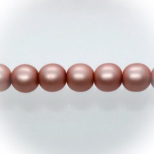 Czech glass pearl round 6mm matte rose light peach, 66pcs