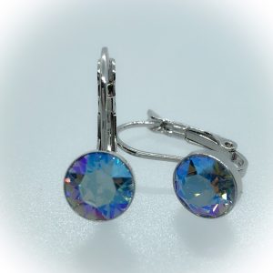 Rhodium plated 8mm, Swarovski Light sapphire shimmer