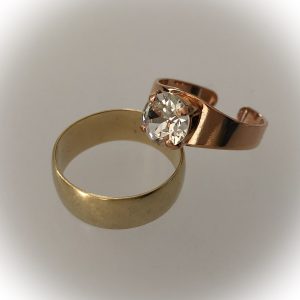 Rose gold plated ring, Swarovski, crystal