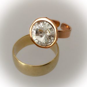 Rose gold plated ring, Swarovski,  crystal