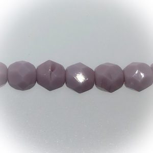Czech fire-polished 6mm round, Opaque lilac