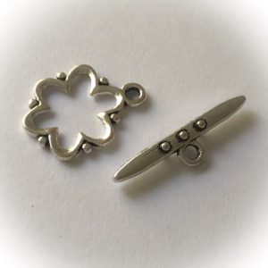 Silver plated toggle clasp 19x15mm